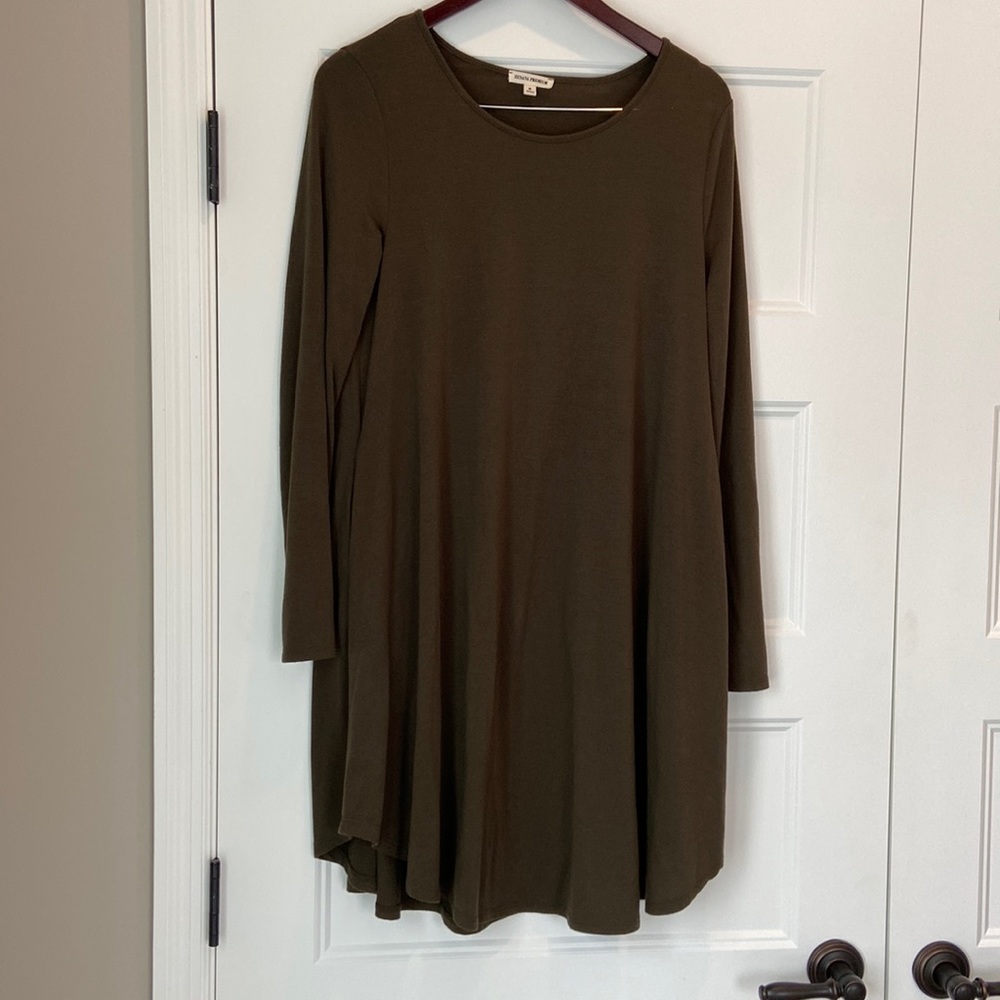 Women’s Olive Green Long Sleeve Medium Dress